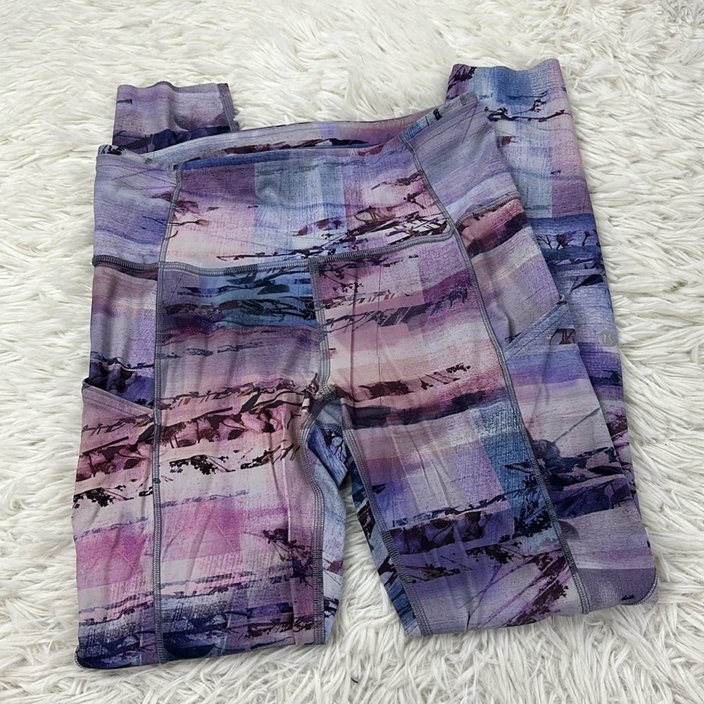 Lululemon Fast & Free 7/8 Tight II *Nulux 25" Sunrise Silhouette Multi